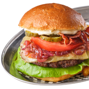 Beef Burger , hot tomato chutney